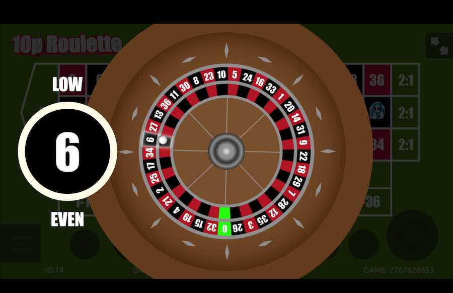 10p Roulette Gameplay 