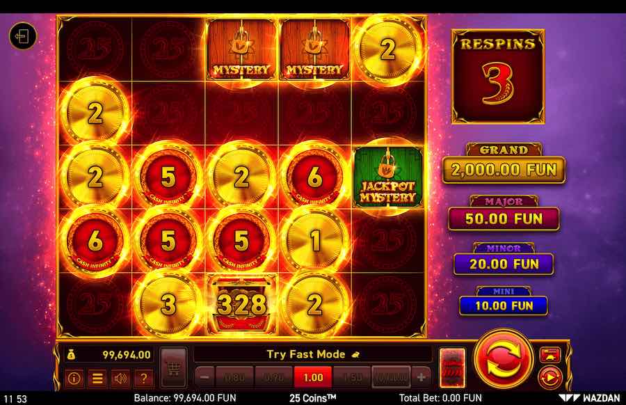 25 Coins™ Slot Bonus Feature 