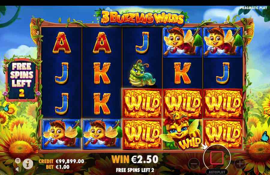 3 Buzzing Wilds Slot Free Spins Feature