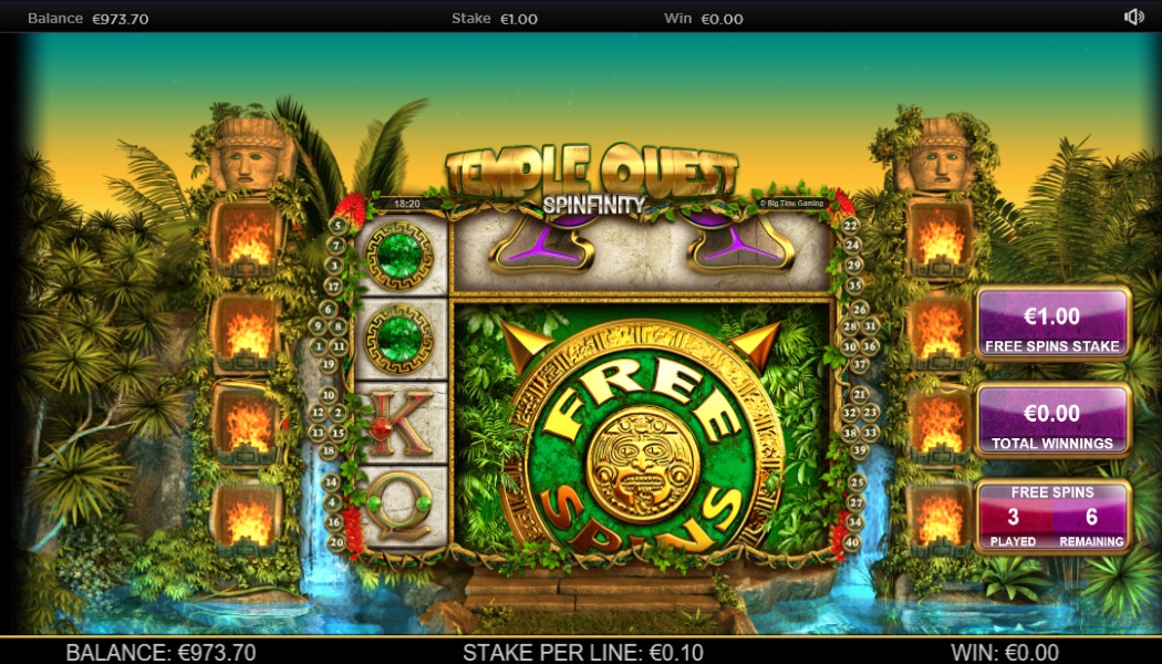 Free Spins Re-trigger During The Bonus Round On Temple Quest Slot