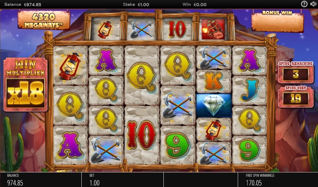 2x 6 Of A Kind Queens At 18x Multiplier During The Free Spins On Diamond Mine Megaways™