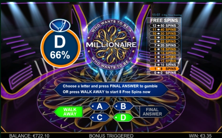 Who Wants To Be A Millionaire Megaways™ Free Spins Gamble