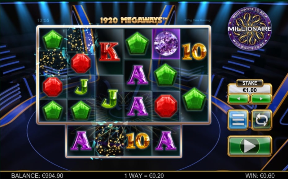 New Symbols Dropping Down From A Winning Cascade On Millionaire Megaways™