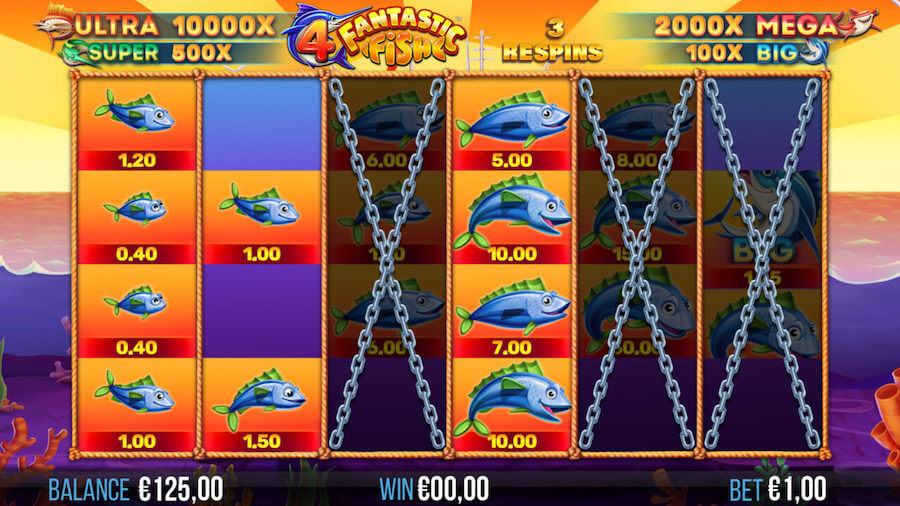 Spin 3 Marlin Scatter Symbols Into View On 4 Fantastic Fish Video Slot To Trigger The Respin Bonus