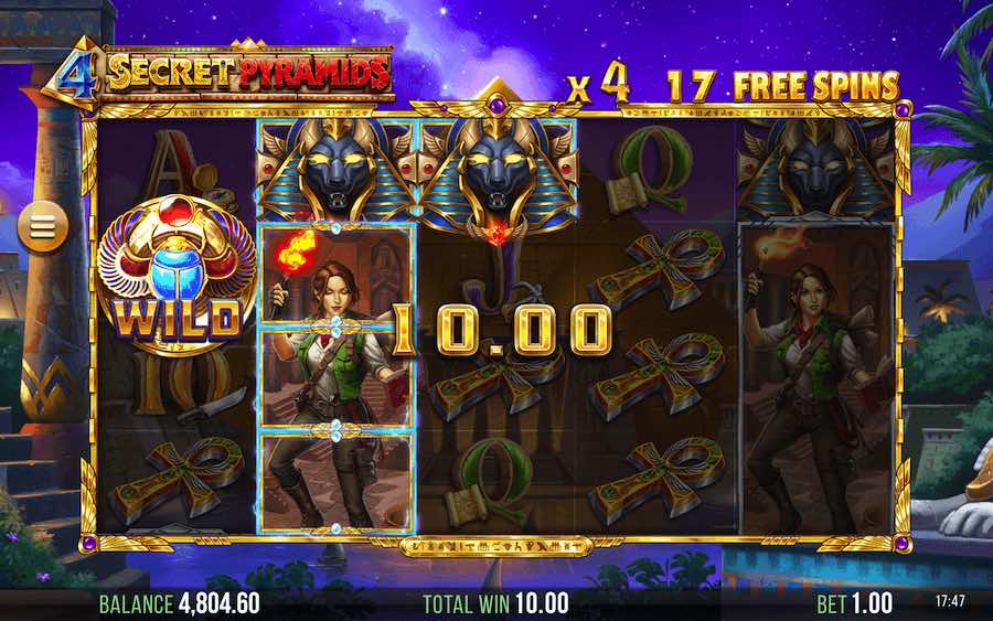 Land A Scatter Symbol On Each Of The Reels 1, 3, And 5 To Trigger The Free Spin Feature On 4 Secret Pyramids Video Slot