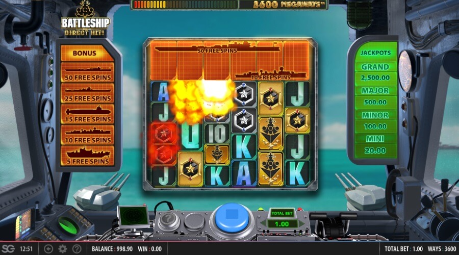 The Turrets Will Randomly Fire At The End Of Any Spin On Battleship Direct Hit Slot