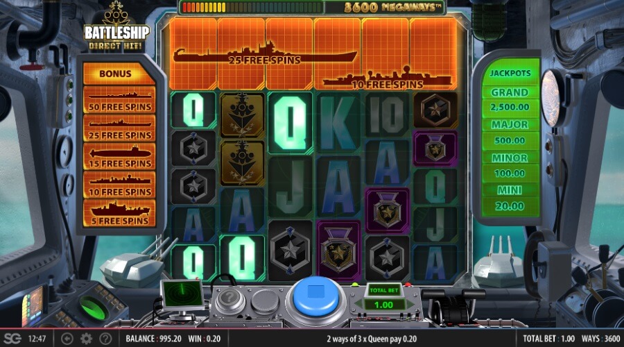 Every Winning Combination Will Produce A Cascade On Battleship Direct Hit Slot