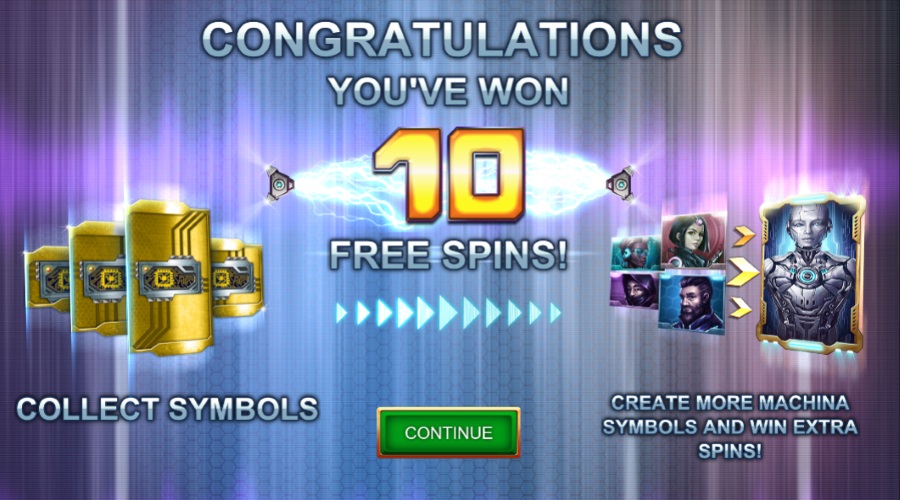 10 Free Spins Awarded For A 3 Scatter Feature Trigger On Machina Megaways™ Slot