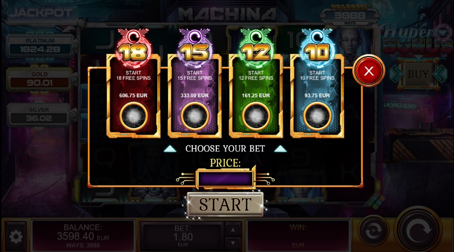 You Can Choose To Buy The Free Spin Bonus Feature On Machina Megaways™ Slot