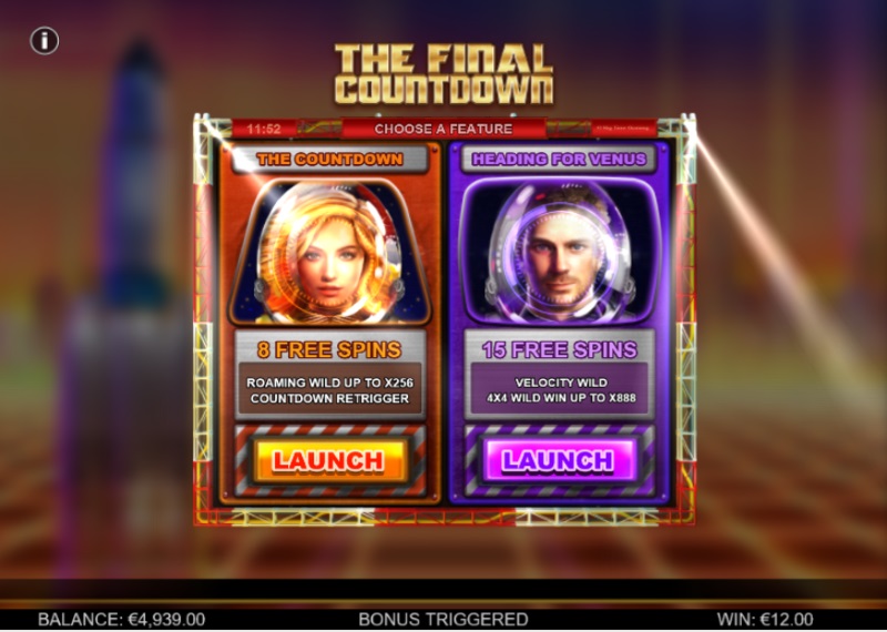 Choose The Countdown Or Heading For Venus Free Spin Feature On The Final Countdown