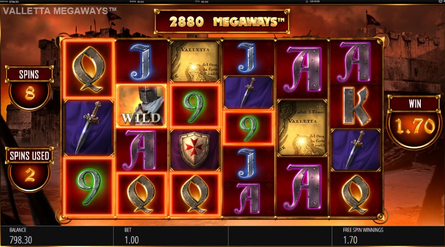 Symbols Locking In During The Free Spins Feature On Valletta Megaways™