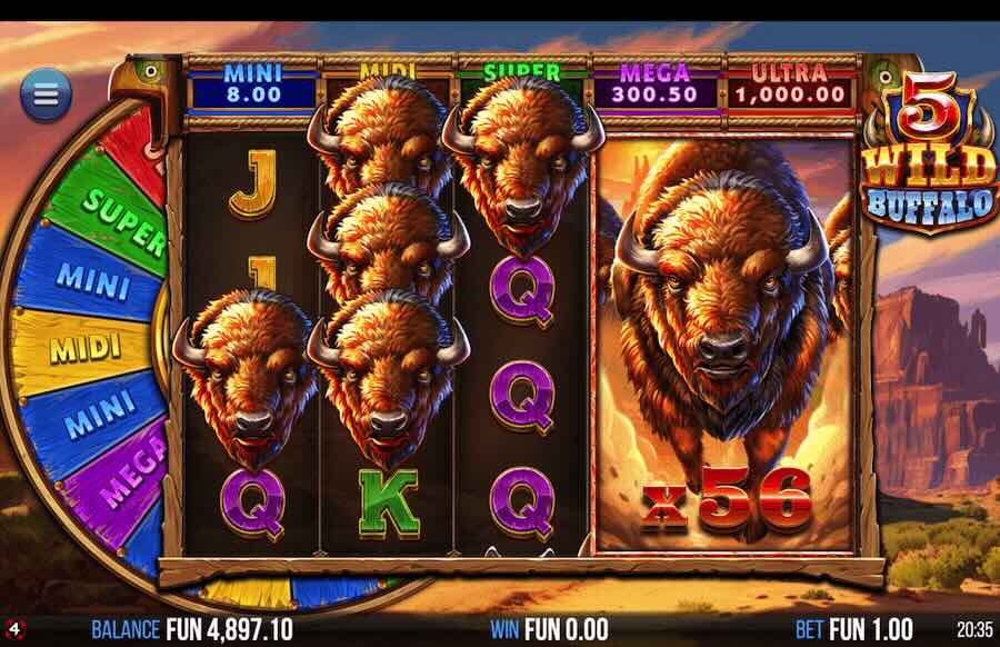 5 Wild Buffalo Slot Free Spins Feature