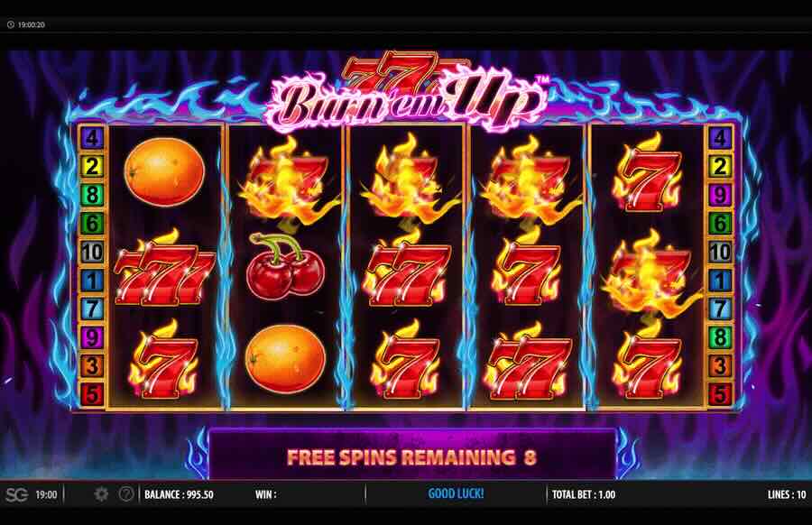 777 Burn Em' Up Slot Free Spins Feature