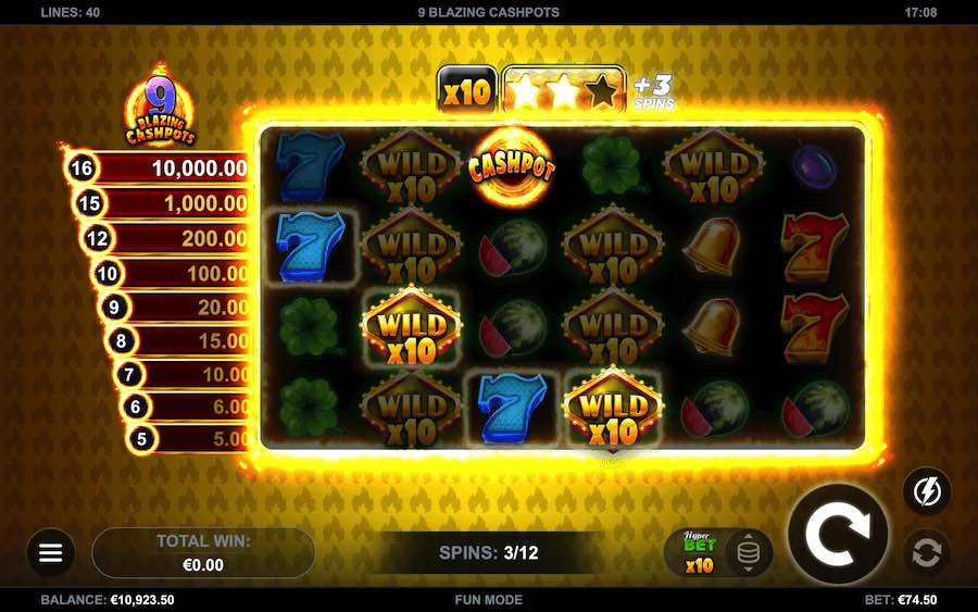 There Are 2 Bonus Features That Can Be Triggered In 9 Blazing Cashpots Video Slot