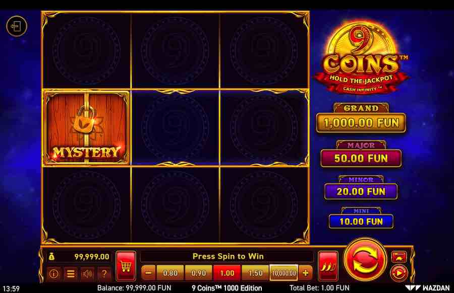 Play With 9 Individual Reels On The 9 Coins 1000 Edition Slot