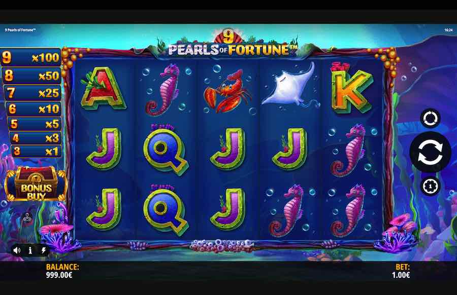 9 Pearls Of Fortune Slot Base Game