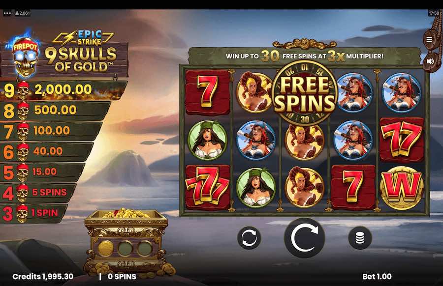 Win Up To 2,000x Your Bet In The 9 Skulls Of Gold Online Slot From Provider Buck Stakes Entertainment