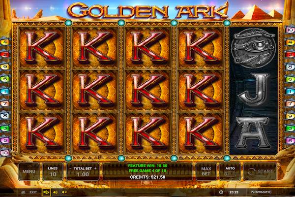 Kings Expanding To Pay 4 Of A King Across 10 Paylines On Golden Ark Slot