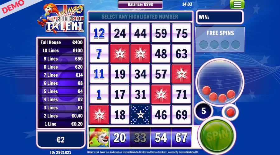 Joker & Super Joker Symbols Can Appear On Britain's Got Talent Slingo To Help You Mark More Numbers From Your Card