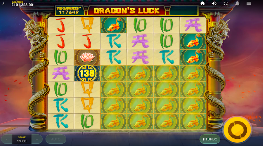 The Mega Coin Will Split Into Multiple Dragon Coins On Dragons Luck Megaways™