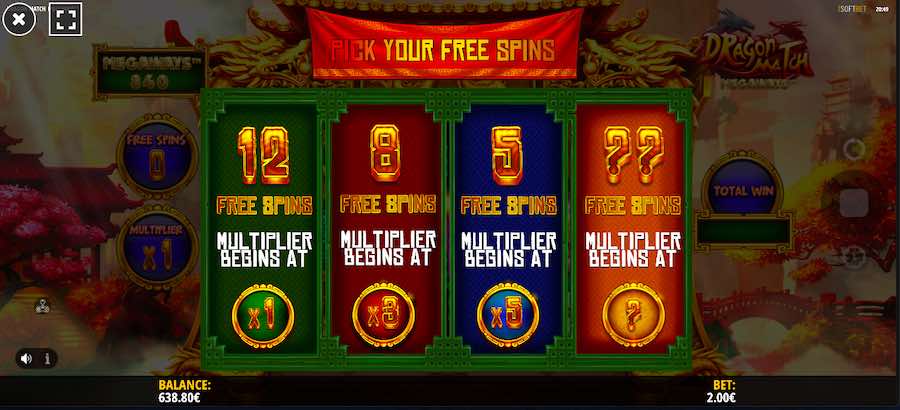 Select The Volatility Of Your Free Spin Bonus On Dragon Match Megaways™