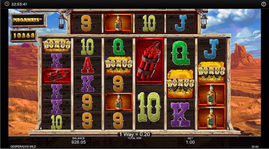 4 Or More Bonus Scatter Symbols Will Trigger The Free Spin Feature On Desperado Wild Megaways™