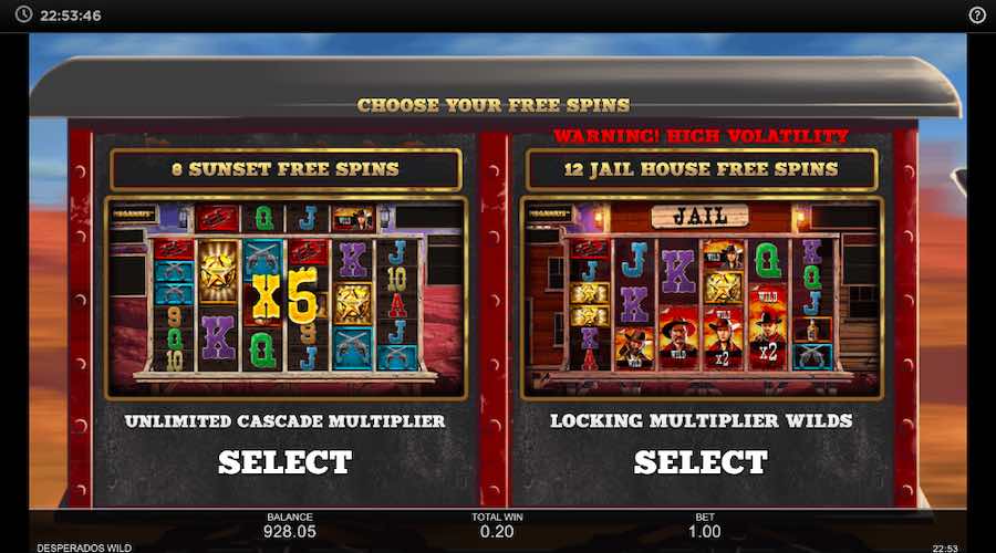 Choose Between Sunset Free Spins Or Jailhouse Free Spins On Desperados Wild Megaways™ Slot