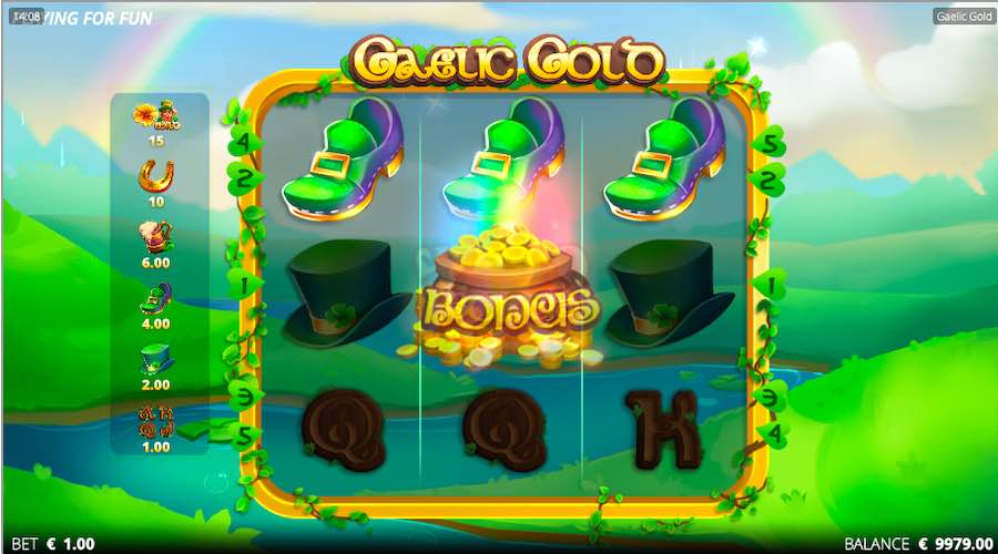 Land The Pot Of Gold Symbol On The Centre Reel Position To Trigger The Free Spin Bonus On Gaelic Gold