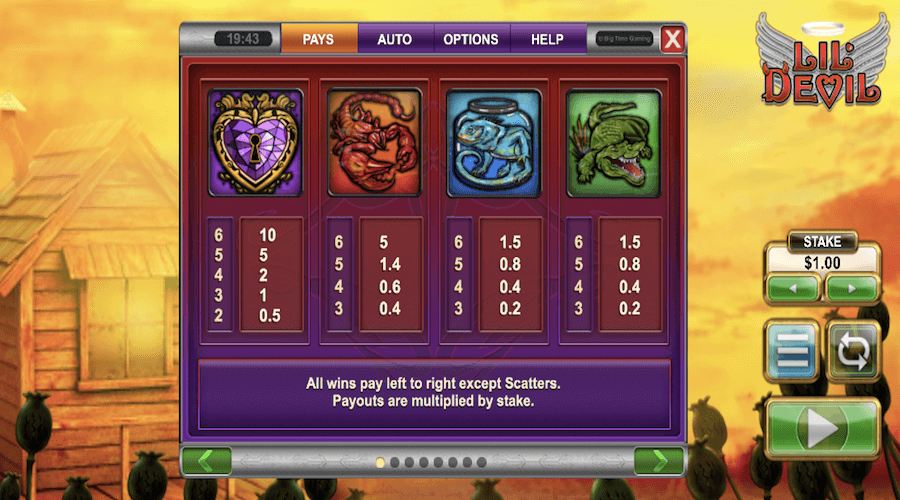 Paytable For Lil Devil Slot