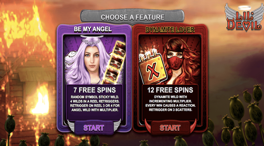 Choose From 2 Bonus Features On Lil Devil Slot