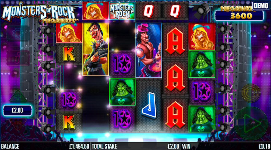 Cascading Reels Will Drop New Symbols Down To Replace Winning Ones On Monsters Of Rock Megaways™