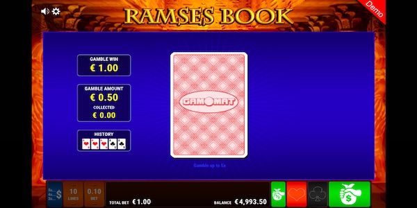 Card Gamble On Ramses Book Slot