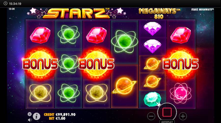 3 Or More Bonus Symbols Landing In View Will Trigger The Free Spin Bonus On Starz Megaways™