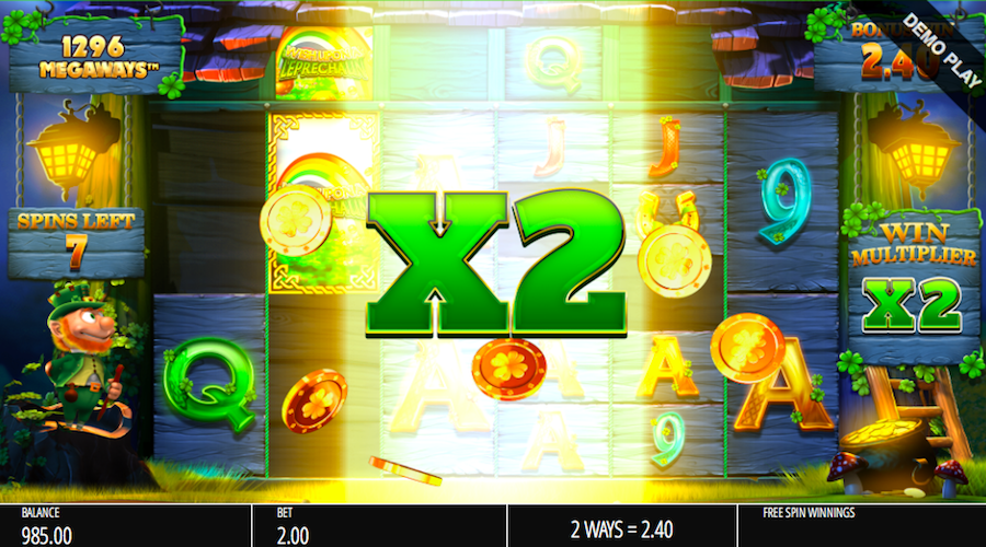 Multiplier Increasing After A Winning Cascade On Wish Upon A Leprechaun Megaways™ Slot