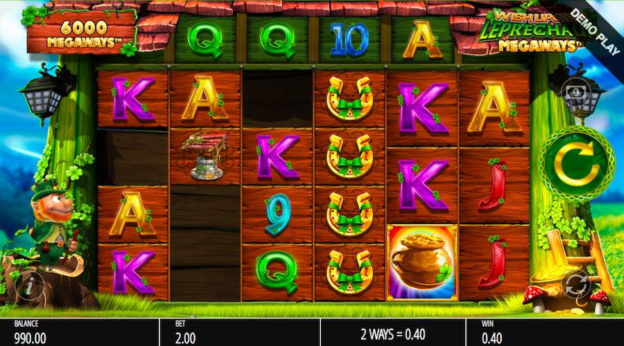 New Symbols Will Cascade Down To Replace Winning Ones On Wish Upon A Leprechaun Megaways™ Slot