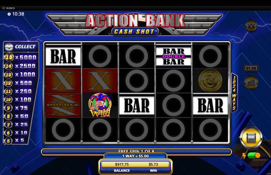 If 3 Or More Bonus Symbols Appear In View Then The Free Spins Feature Will Be Triggered On Action Bank Cash Shot Video Slot