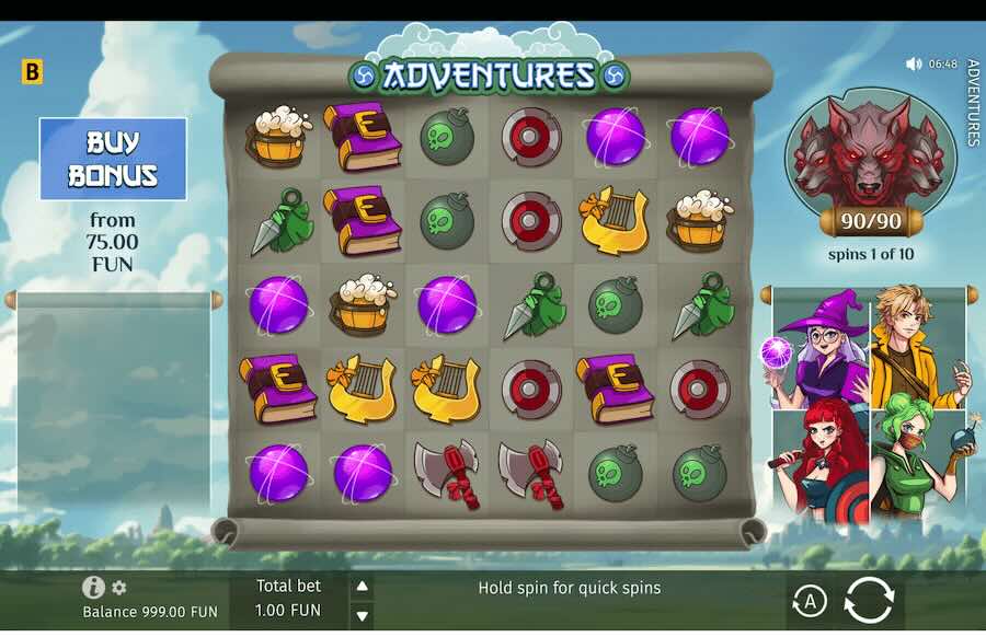 Adventures Slot Base Game