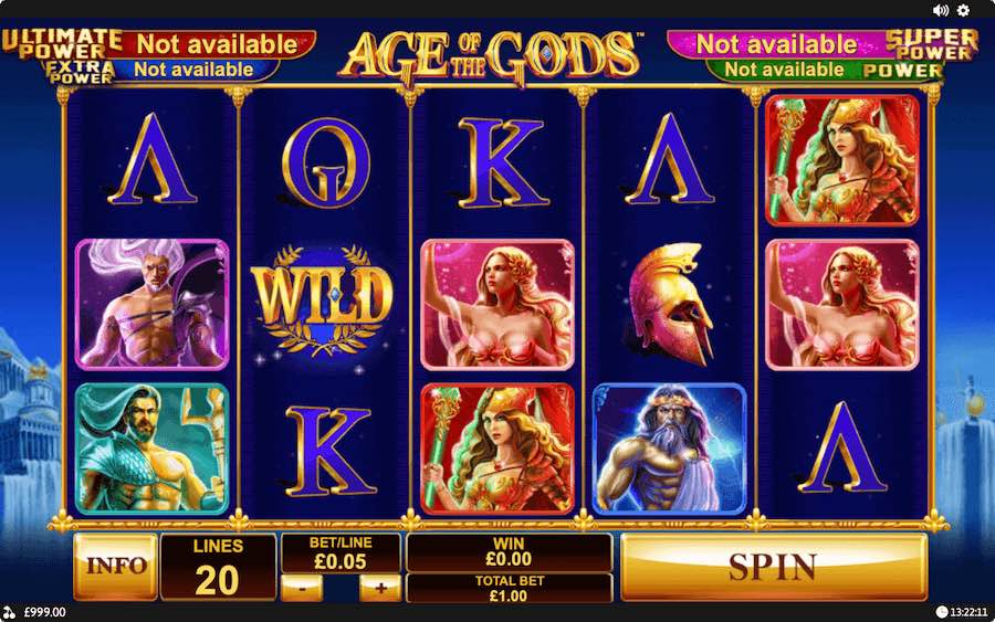 Play With 5 Reels, 20 Paylines, And Win Huge Progressive Jackpots On Playtech's Age Of The Gods Online Slot