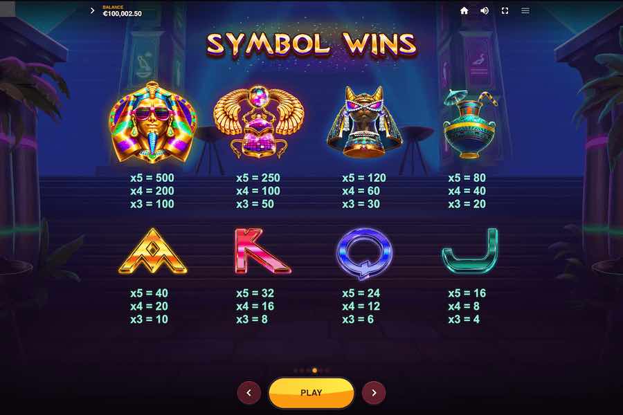 Ancient Disco Slot Paytable