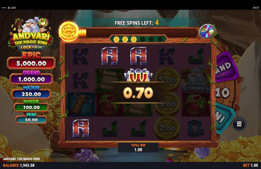 Andvari The Magic Ring Slot Free Spin Feature