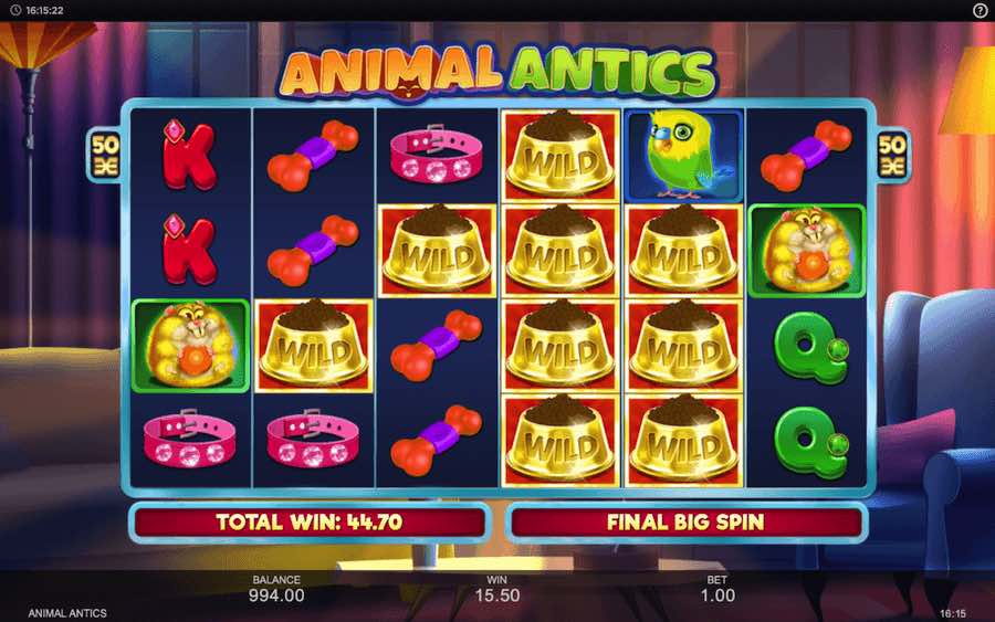 3 Scatter Symbols Landing In View On The Animal Antics Video Slot Will Trigger The Free Spins Bonus Round