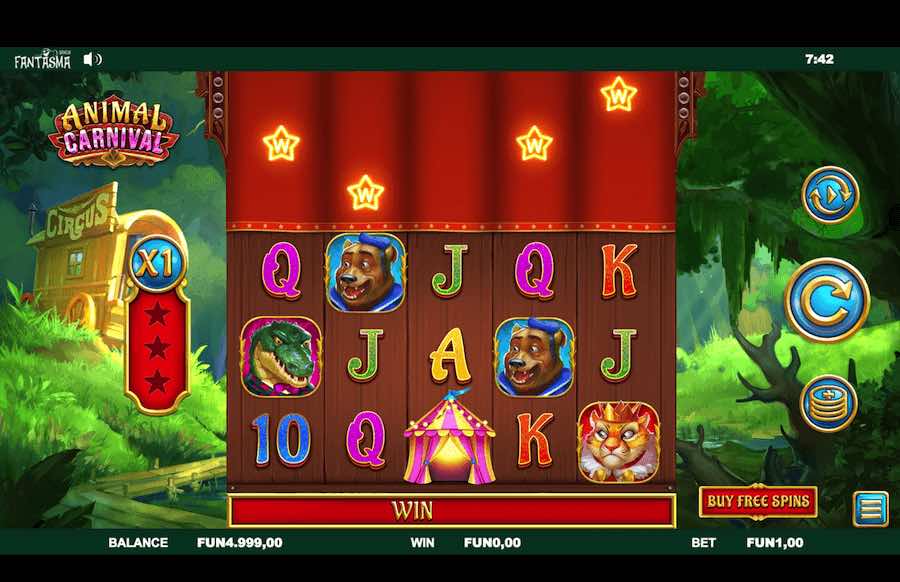 Animal Carnival Online Slot Has 5 Reels, 10 Paylines, And A Maximum Win Of 1,642x