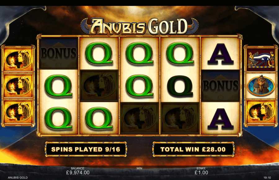 Hit 3 Or More Bonus Scatter Symbols To Trigger The Free Spins Feature On The Anubis Gold Video Slot