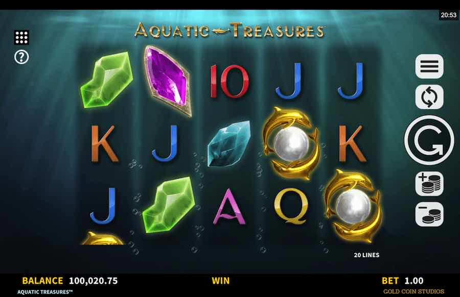 Win Up To 10,000x Your Bet In The Aquatic Treasures Online Slot From Game Provider Microgaming