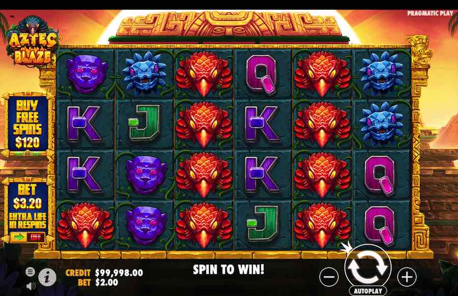 Win Up To 2,000x Your Bet In The Aztec Blaze Online Slot From Game Provider Pragmatic Play