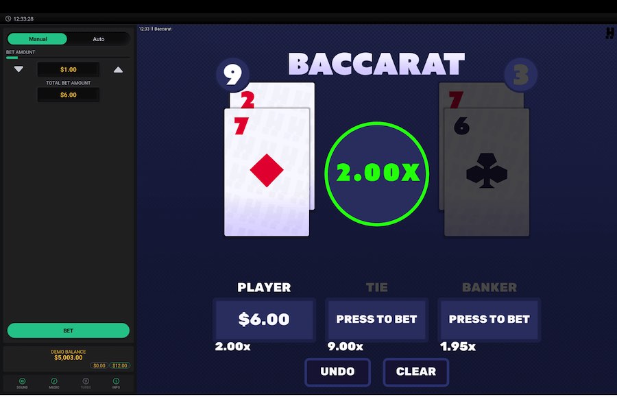 Baccarat Gameplay 