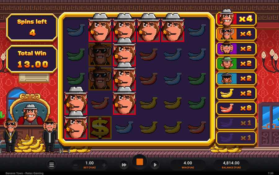 Landing A Minimum Of 3 Scatter Symbols In The Base Game On The Banana Town Video Slot Will Trigger The Free Spins Feature