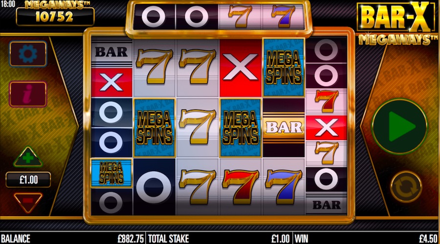 4 Or More Scatter Symbols Are Required To Trigger The Free Spin Bonus On Bar X Megaways™