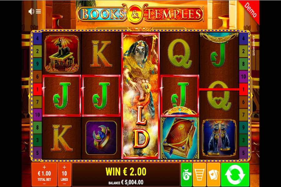 Horus Landing On A Reel Willl Make It Become Fully Wild On Books And Temples Slot