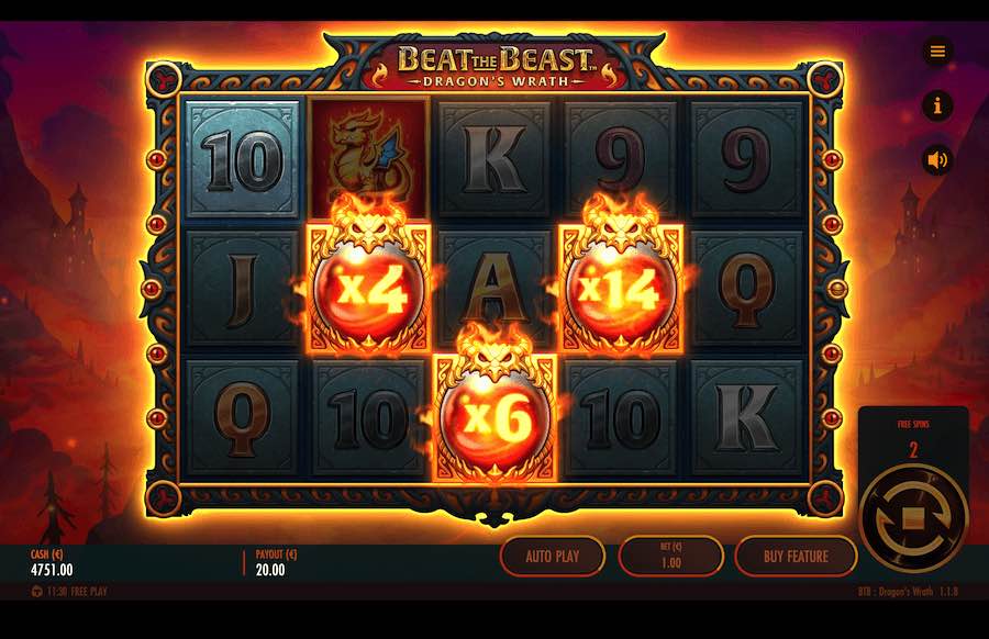 Beat The Beast Dragon's Wrath Slot Free Spins Feature 